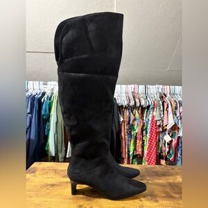 Worthington Women’s Valto Faux Suede Black High Over Knee Heeled Boots NEW 7M